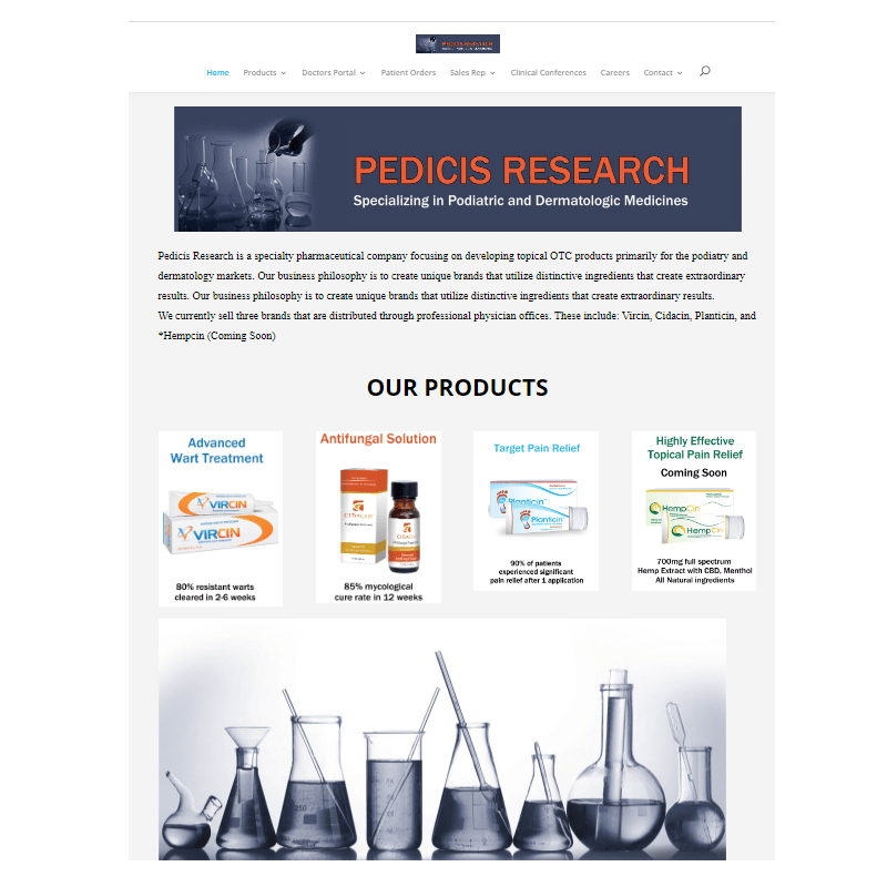 Pedicis Research Website Screenshot